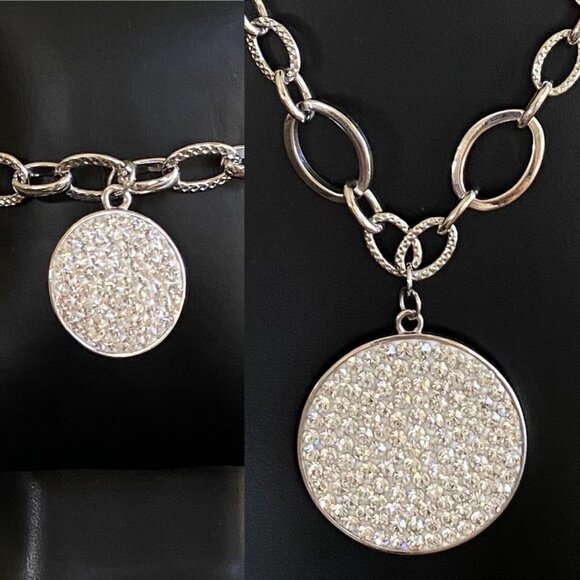FAC Crystal Medallion Bracelet Necklace & Earrings Set - Picture 2 of 16